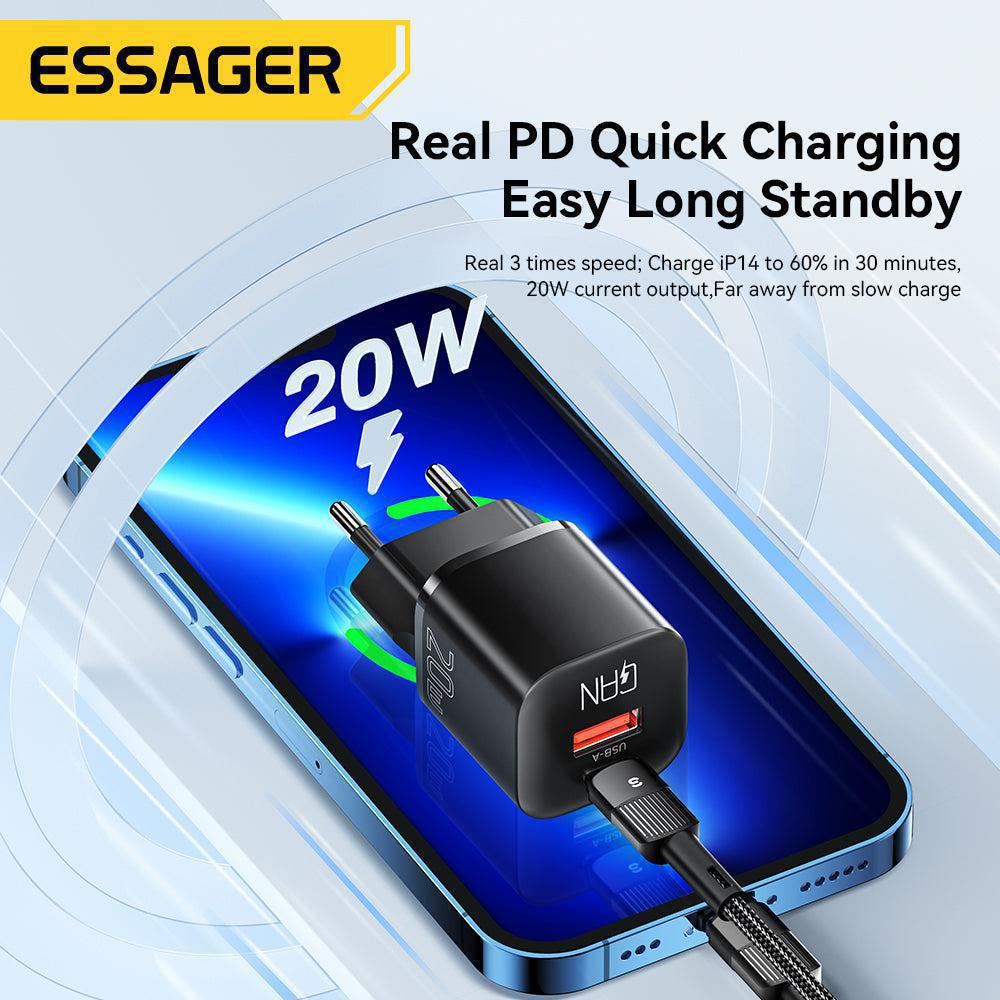 Essager 20W GaN USB-A & Type-C Fast Charger-DIVERSITY