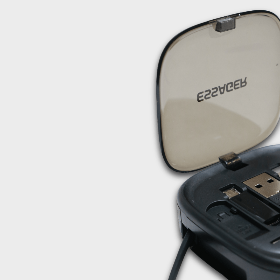 Essager 60W Retractable USB-C Cable & Multi-Adapter Kit with Storage Box