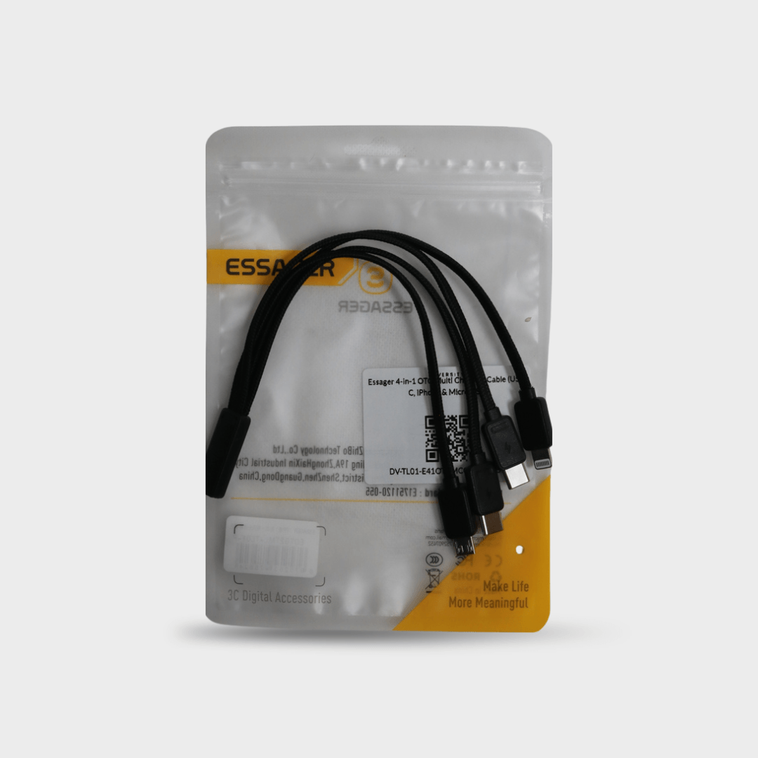 Essager 4-in-1 OTG Multi Charging Cable (USB-C, iPhone & Micro USB)