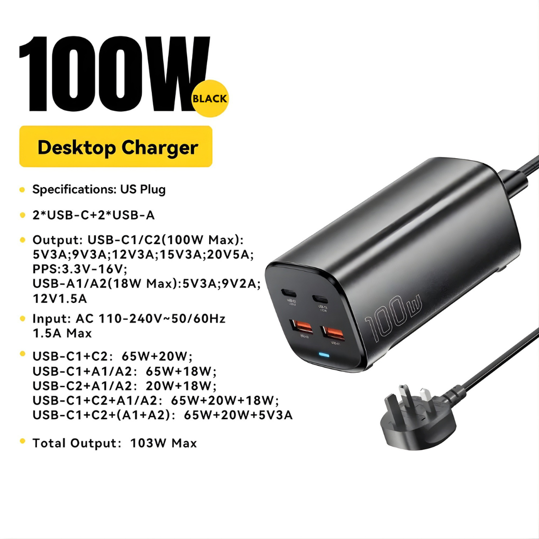 Essager 100W GaN Desktop Charger (2A & 2C)