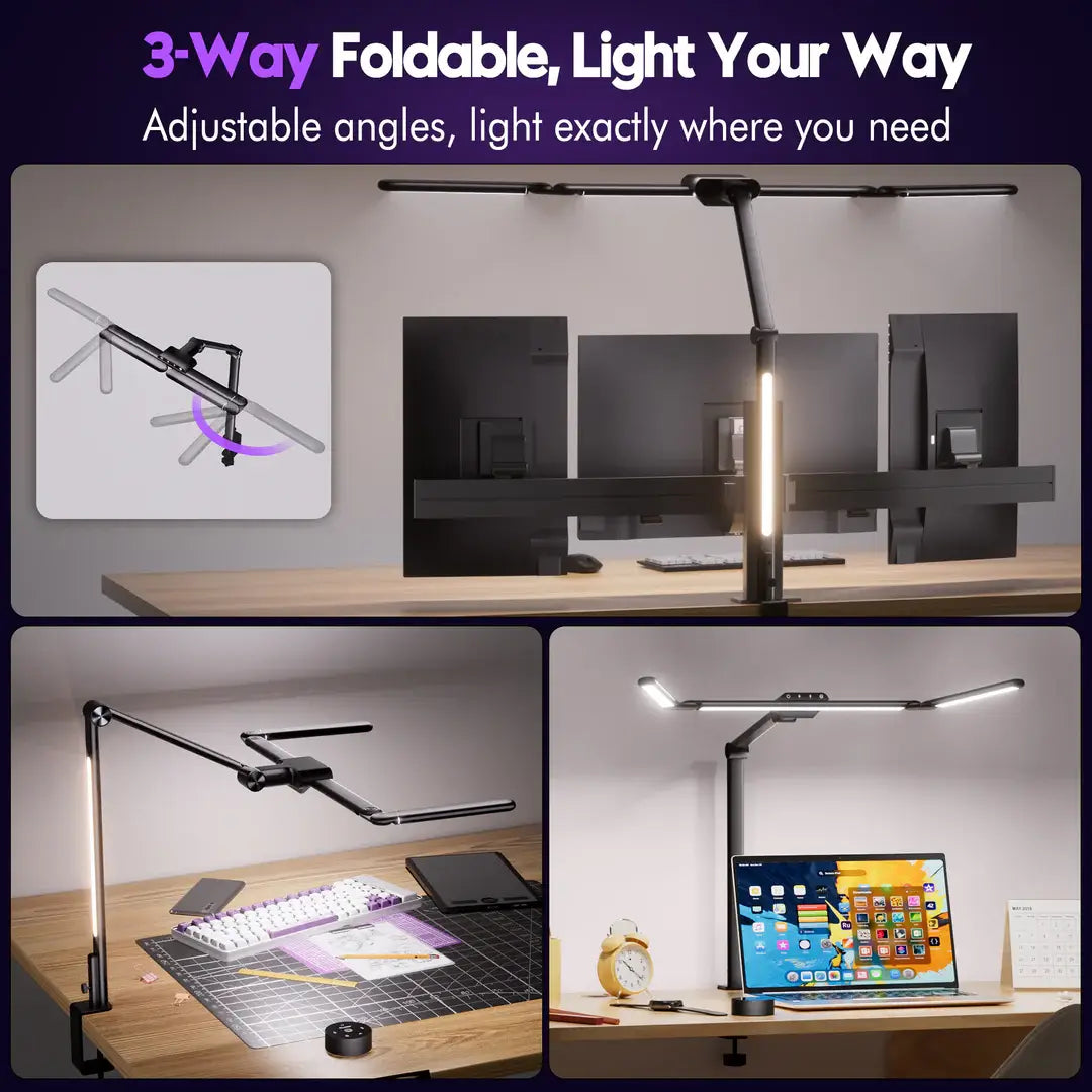 Quntis 3-Segment Foldable Dual-Control Radar Sensor Monitor Light Bar