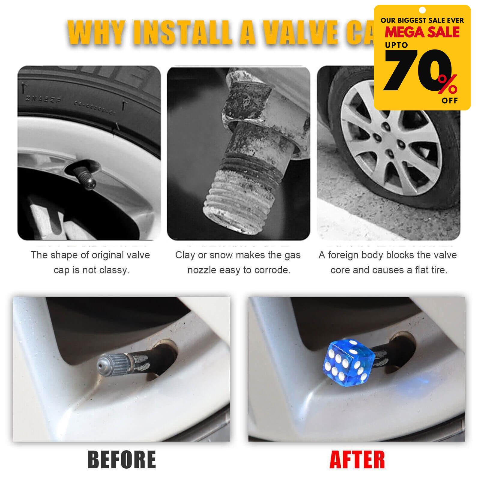 Dice Shape Tyre Valve Caps-DIVERSITY