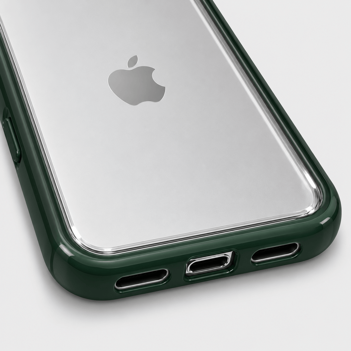 Transparent Lens Ring iPhone Case - Forest Green