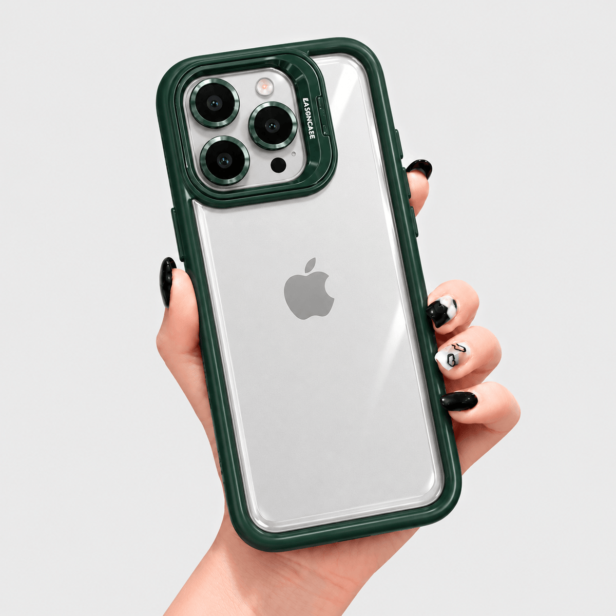Transparent Lens Ring iPhone Case - Forest Green