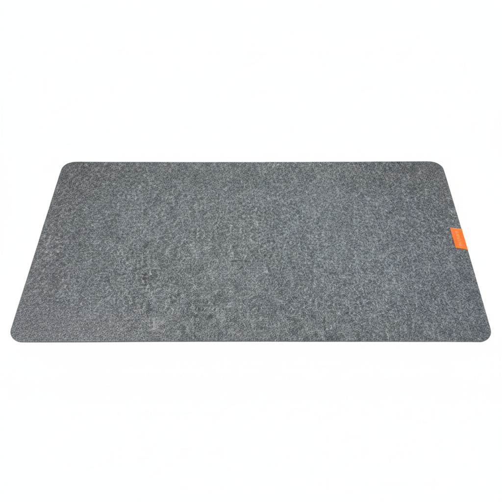 Felt Wool Computer Desk Mat - Medium Grey