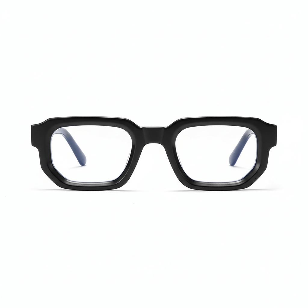 Modern Square Luxe Sunglasses - Black Frame Clear Lens