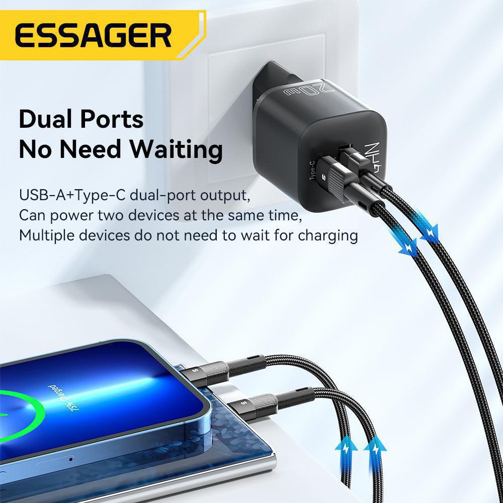 Essager 20W GaN USB-A & Type-C Fast Charger-DIVERSITY