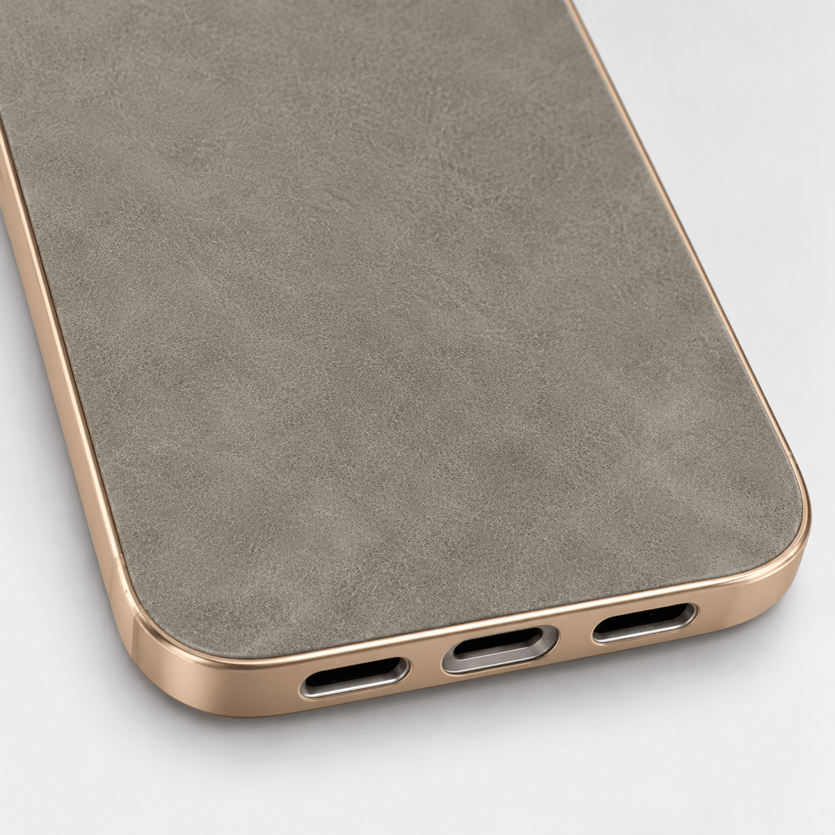Suede Leather iPhone Case - Grey