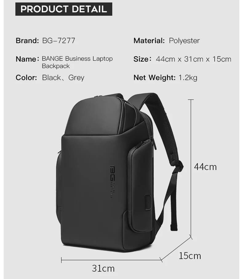 BANGE Archie Business Backpack - Grey