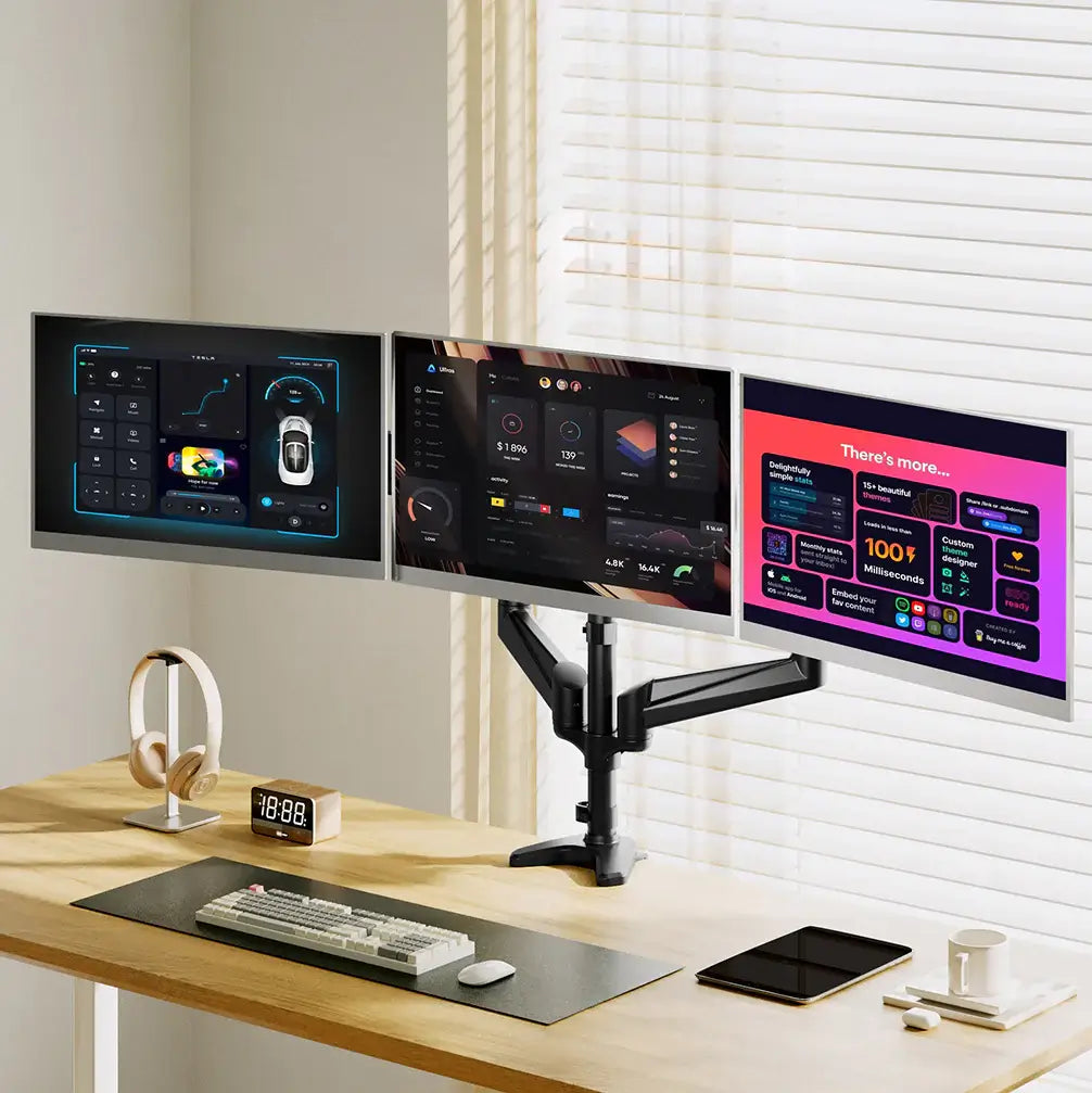 HUANUO Triple Monitor Mount - Black