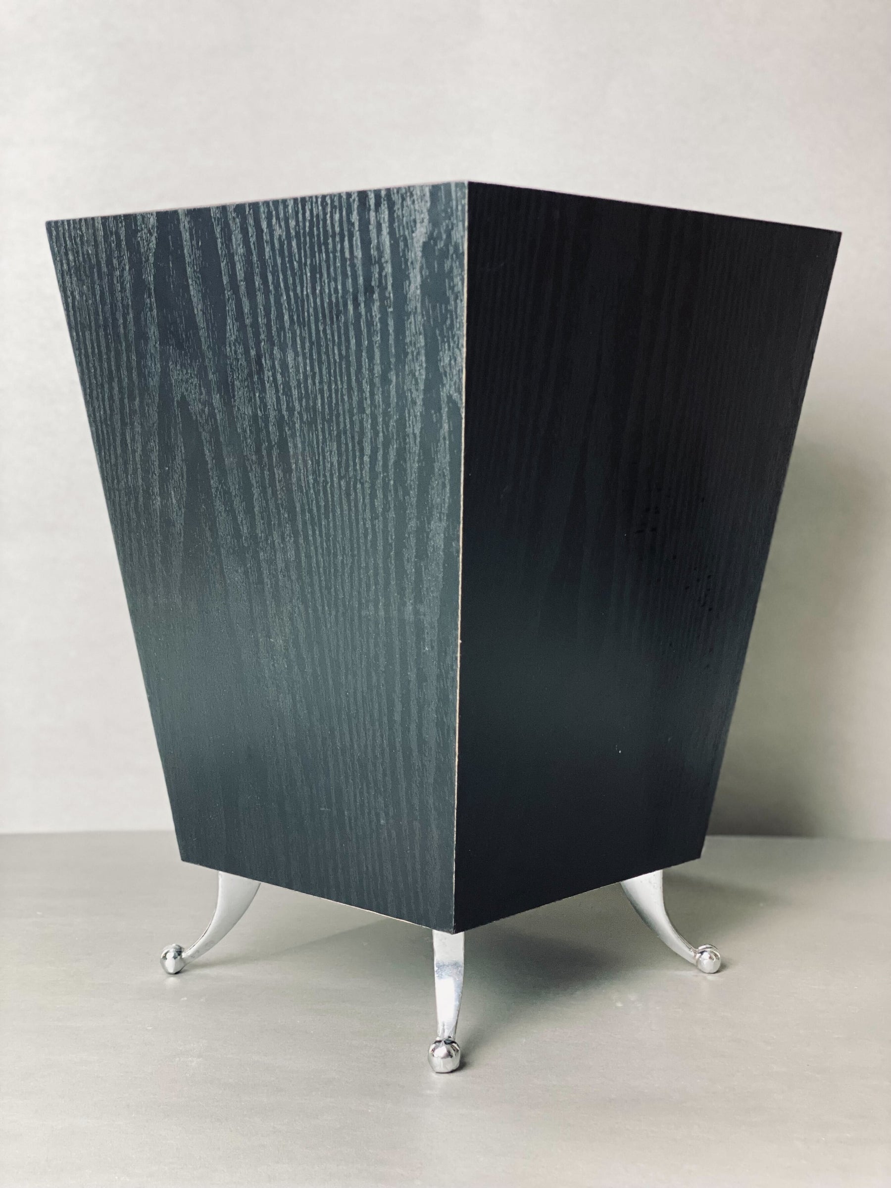 Wooden Dustbin & Tissue Box Set - Black
