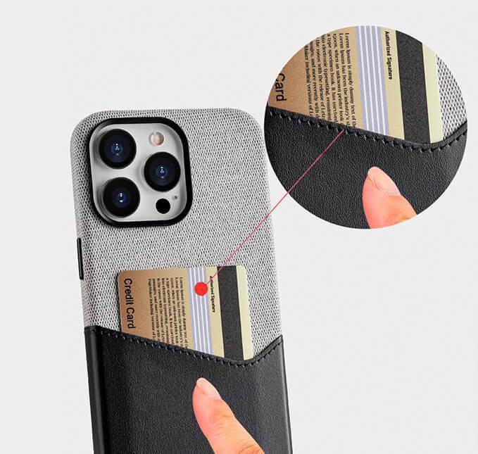 Textured Leather Card Holder iPhone Case-DIVERSITY