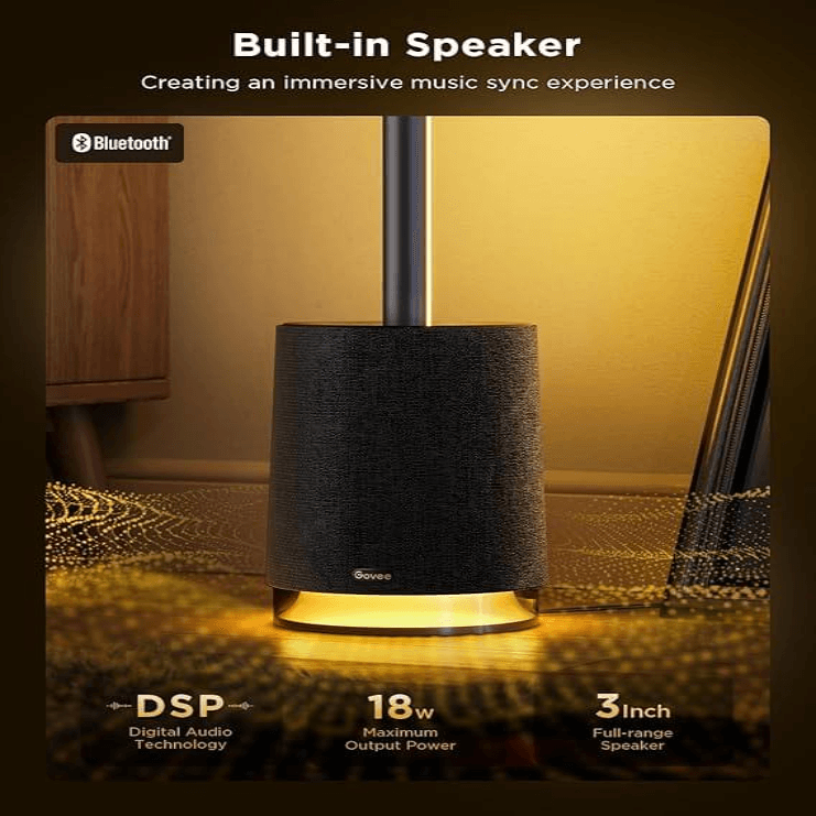 Govee RGBICWW LED Floor Lamp Pro With Bluetooth Speaker & White Noise