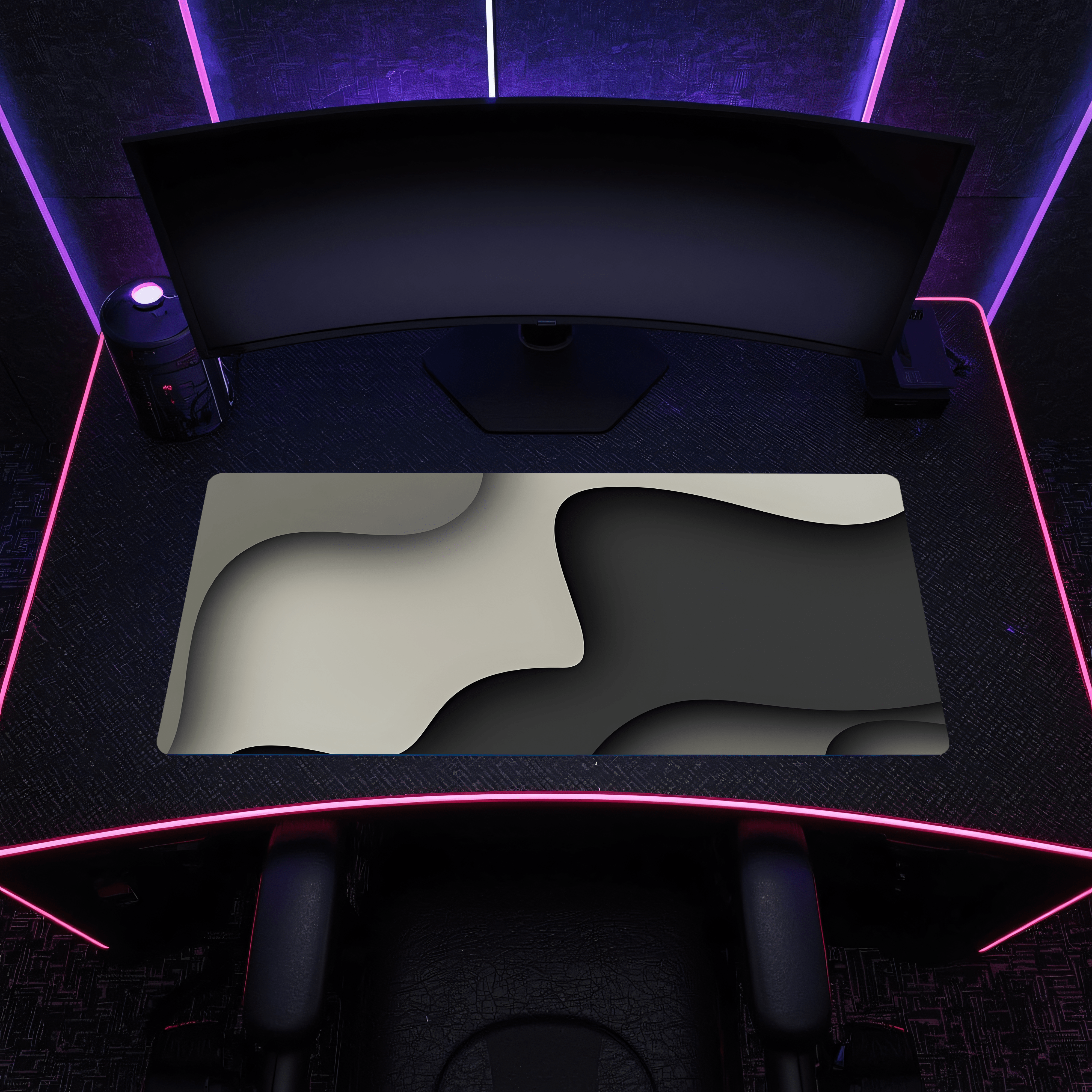 Printed Leather Desk Mat - Grey Clouds