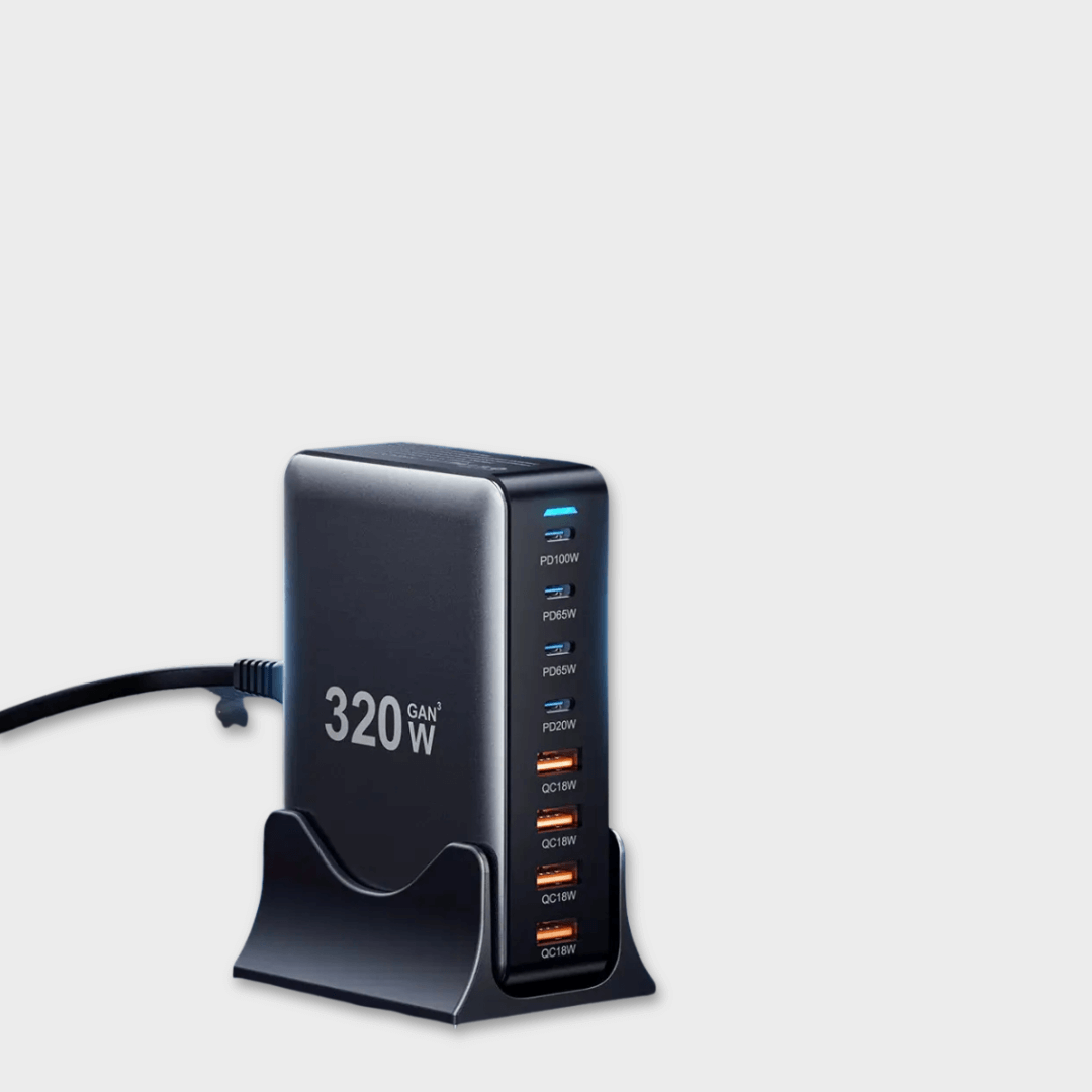 Essager 320W 8-Port GaN Desktop Charging Station (4C & 4A)