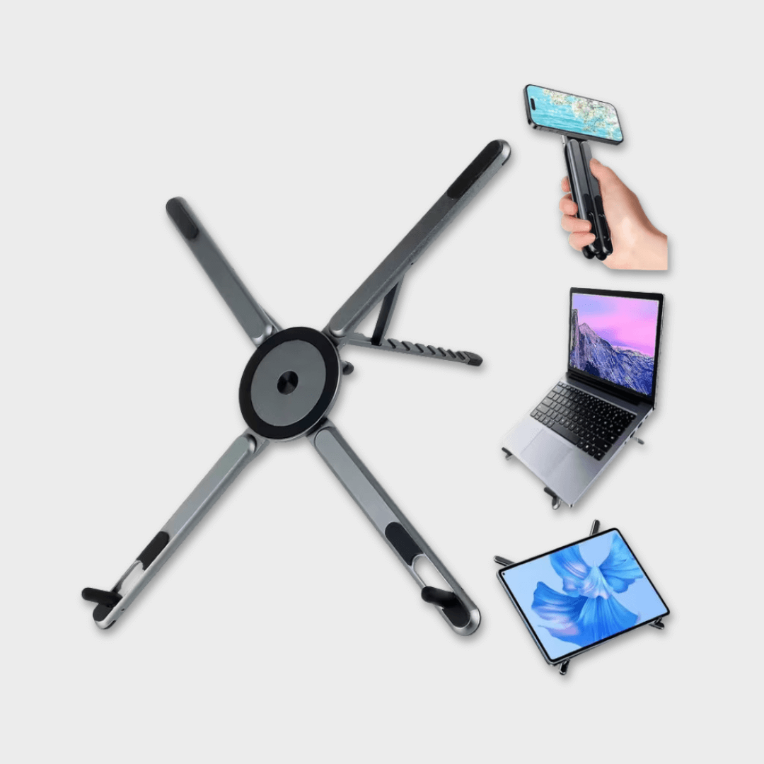 Multi-Functional Foldable Metal Phone Holder & Laptop Stand
