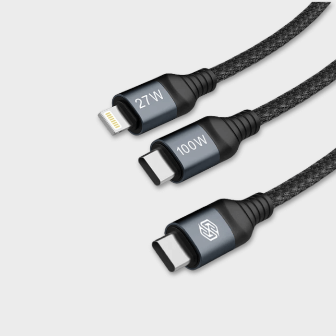 NILLKIN DualPower 2 in 1 Charging Cable Type-C to Type-C 100W & Lightning 27W