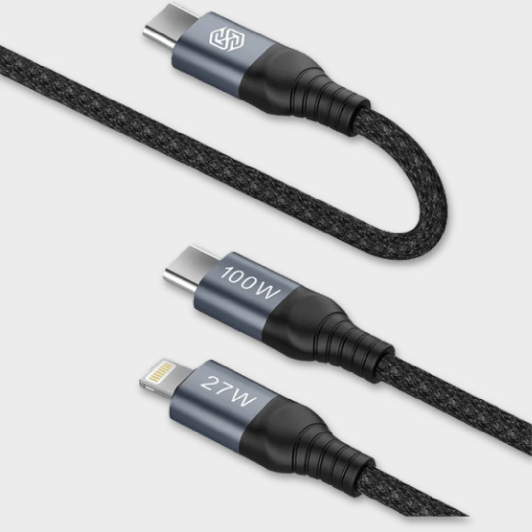 NILLKIN DualPower 2 in 1 Charging Cable Type-C to Type-C 100W & Lightning 27W