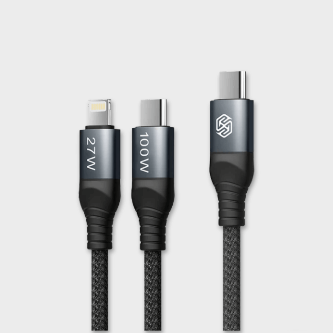 NILLKIN DualPower 2 in 1 Charging Cable Type-C to Type-C 100W & Lightning 27W
