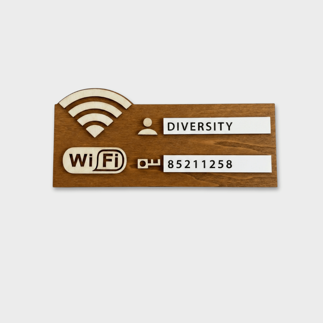 Wooden WiFi Password Wall Mounted Sign