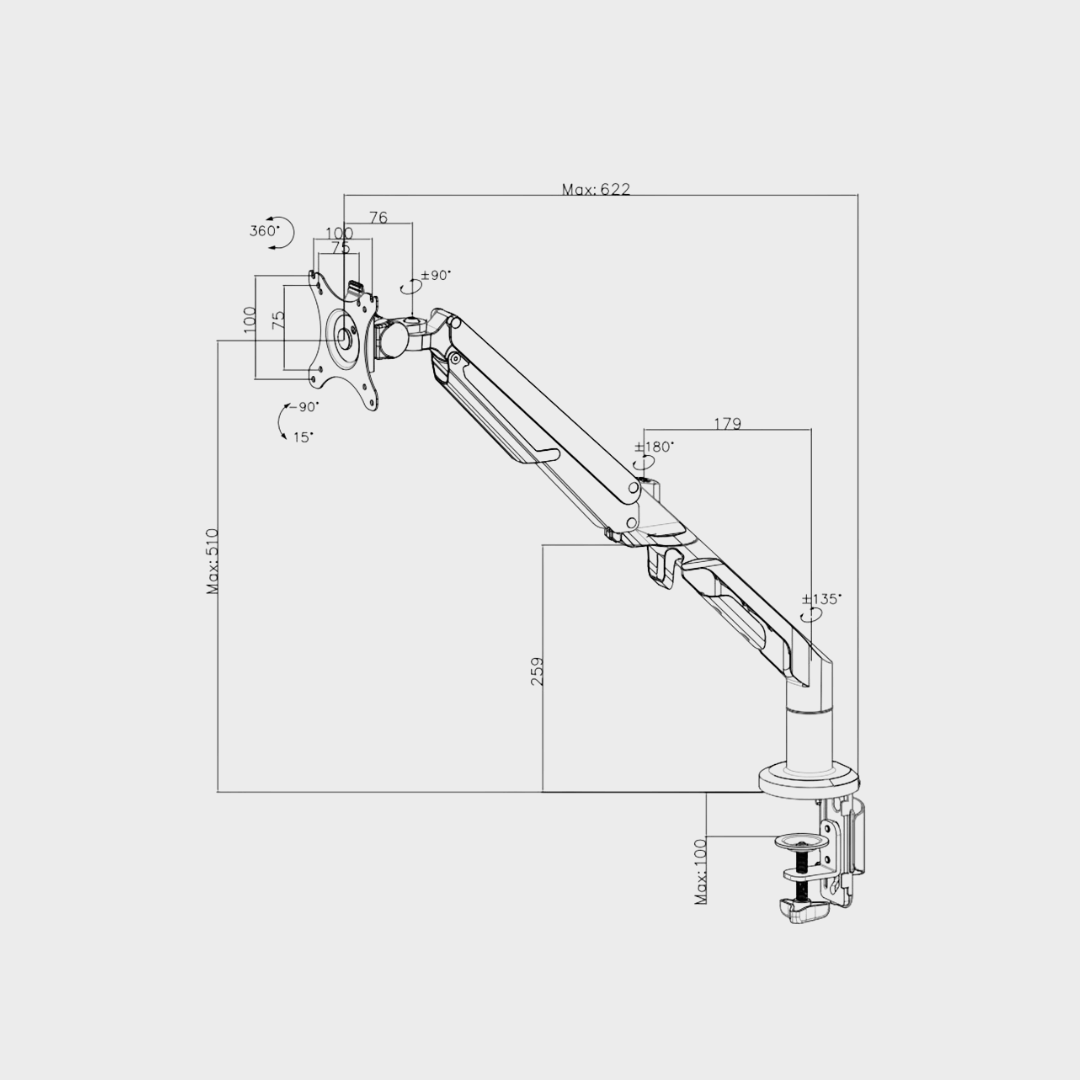 Flexispot Heavy-Duty Single Monitor Arm