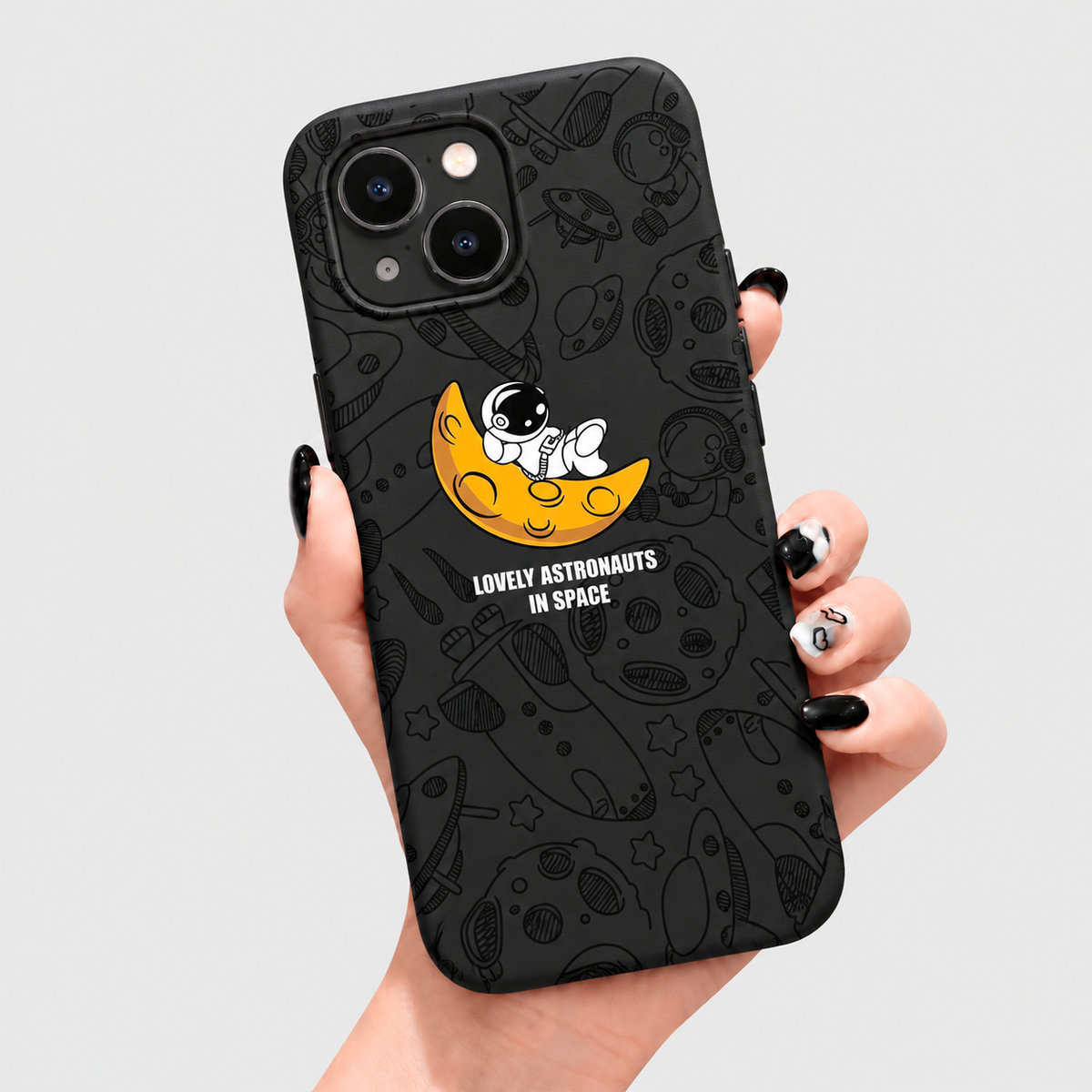 Astronaut Silicone iPhone Case - Black