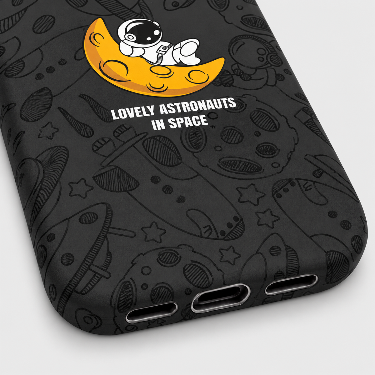 Astronaut Silicone iPhone Case - Black
