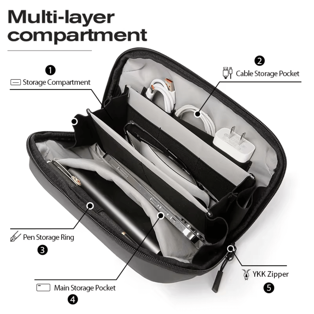BANGE Multi Layers Tech Storage Bag - Black