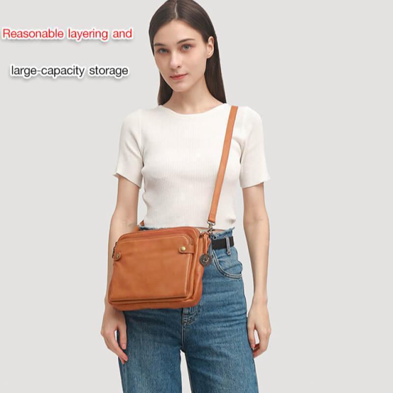 Vintage 3 Layer Leather Bag-DIVERSITY