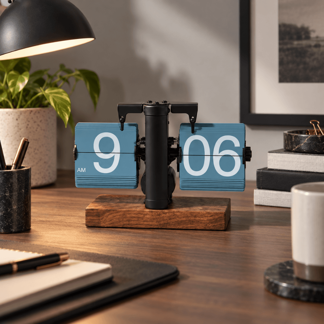 #Color_Black Blue - Flat Wooden Base