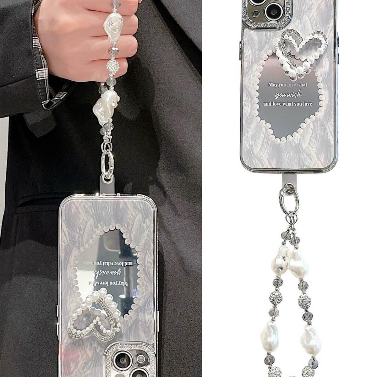 Vintage Pearl Heart iPhone Case with Charm Bracelet-DIVERSITY