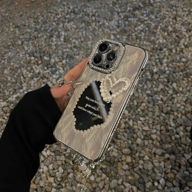 Vintage Pearl Heart iPhone Case with Charm Bracelet-DIVERSITY