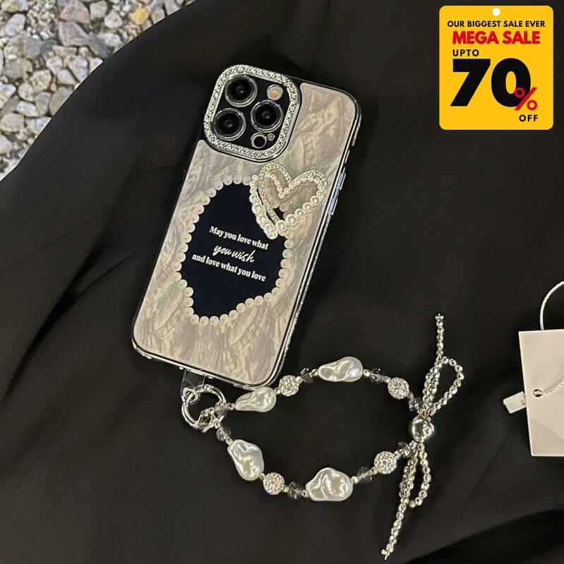 Vintage Pearl Heart iPhone Case with Charm Bracelet-DIVERSITY