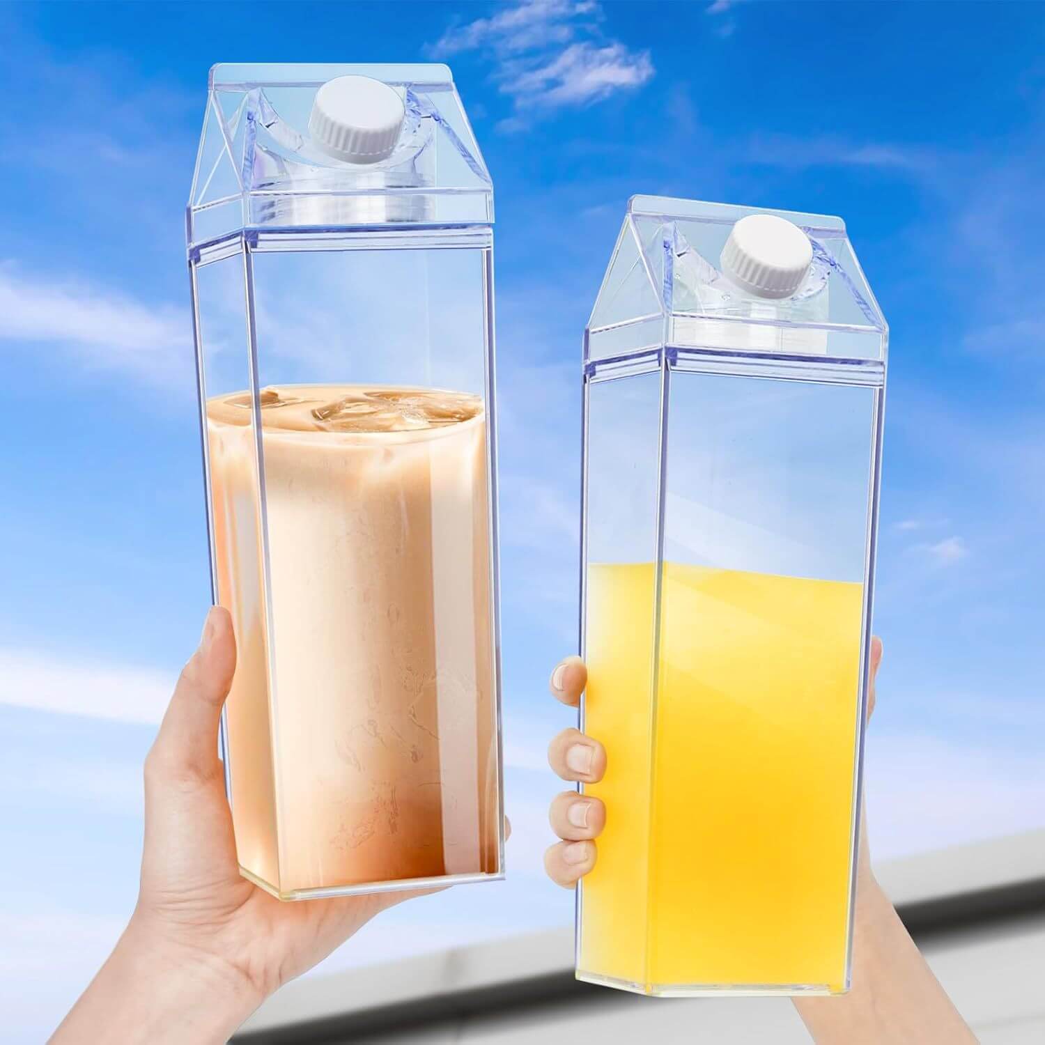 Milk Carton Design Acrylic Water Bottle