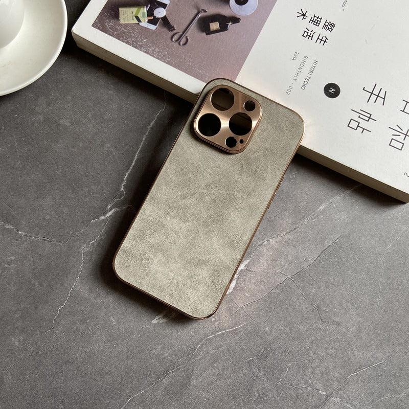 Suede Leather iPhone Case - Grey