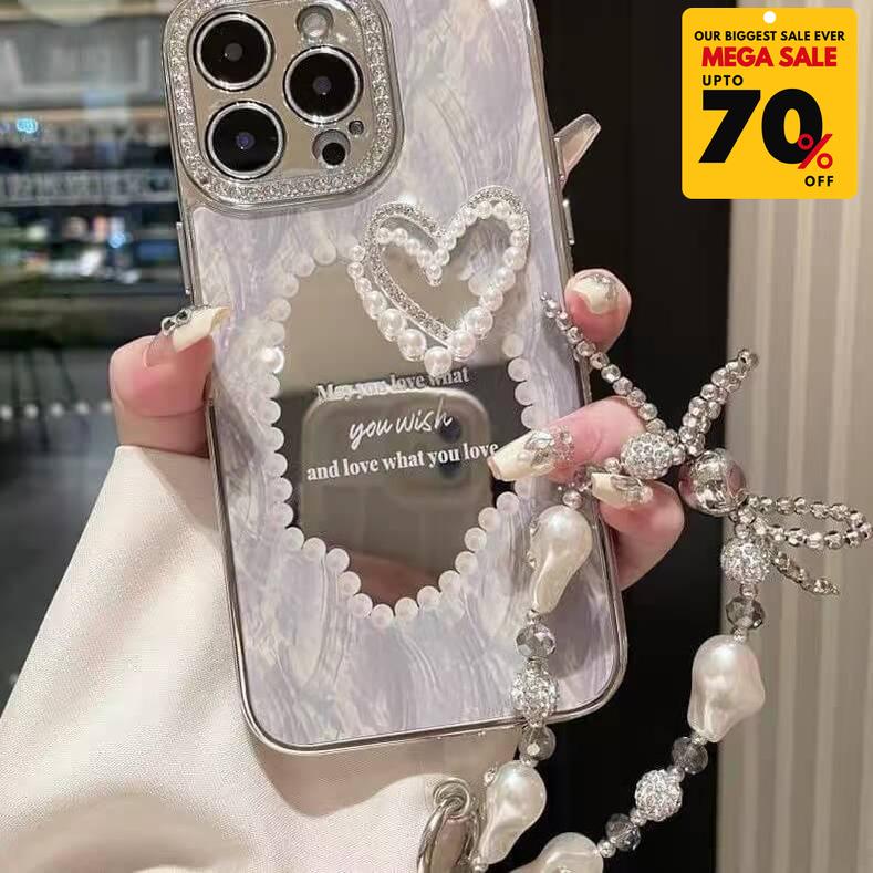 Vintage Pearl Heart iPhone Case with Charm Bracelet-DIVERSITY