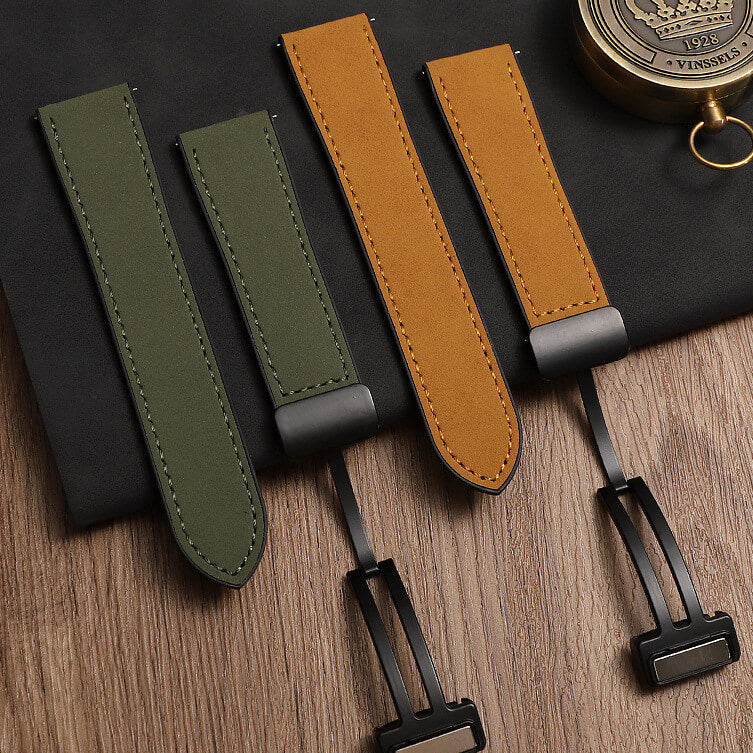 Classic Silicone Leather Strap For Apple Watch - Light Grey