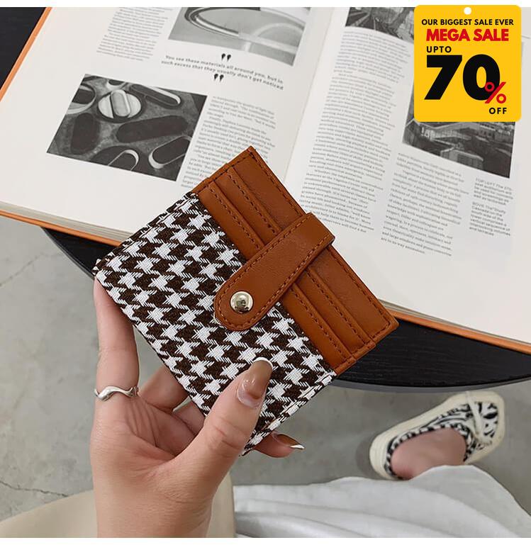 Plaid Pattern Card Holder Wallet-DIVERSITY