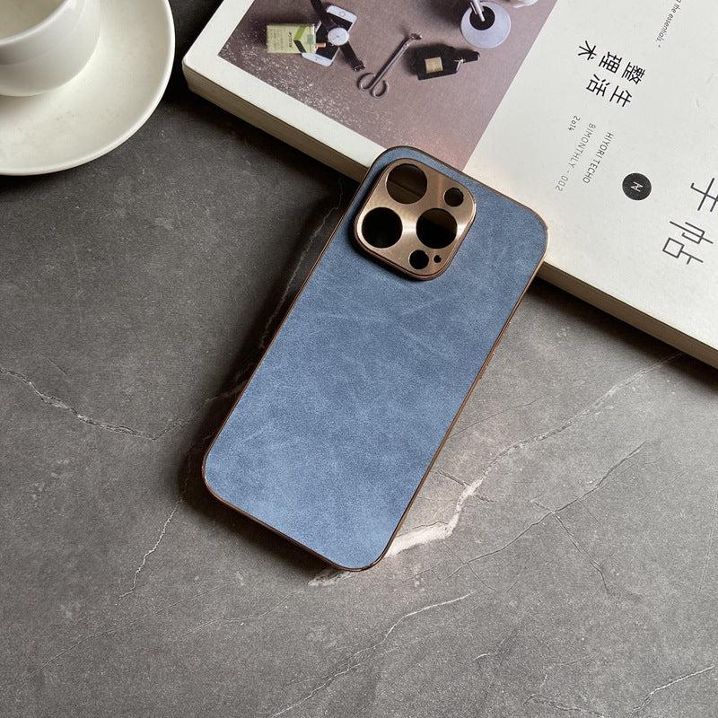 Suede Leather iPhone Case - Blue
