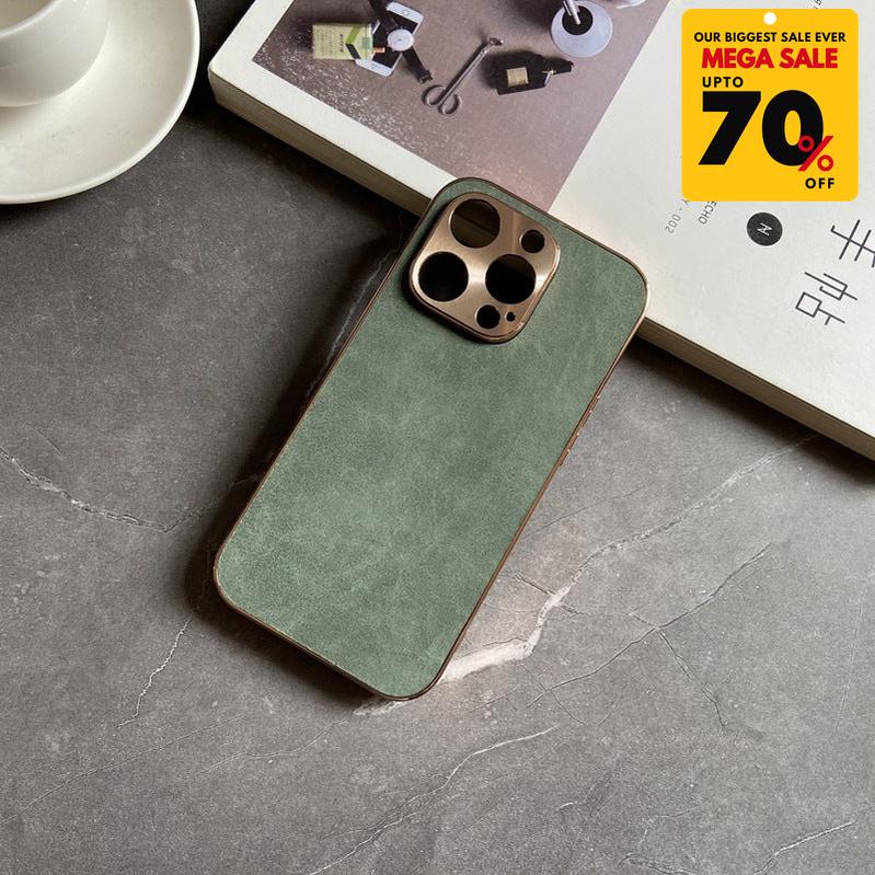 Suede Leather iPhone Case - Green