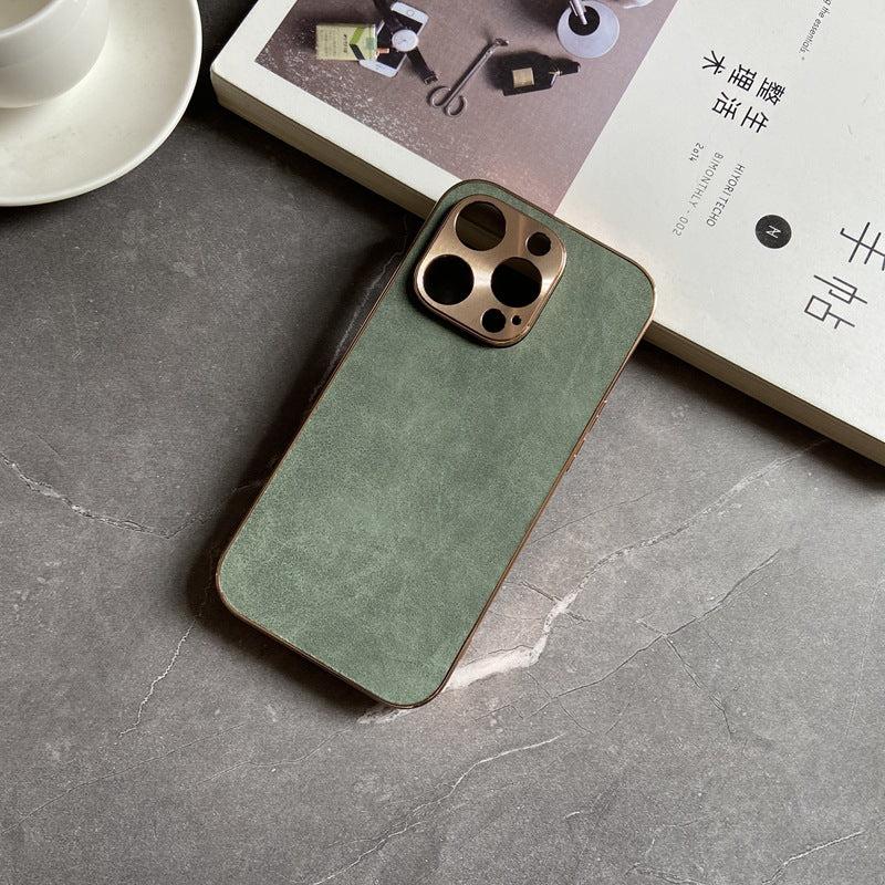 Suede Leather iPhone Case - Green