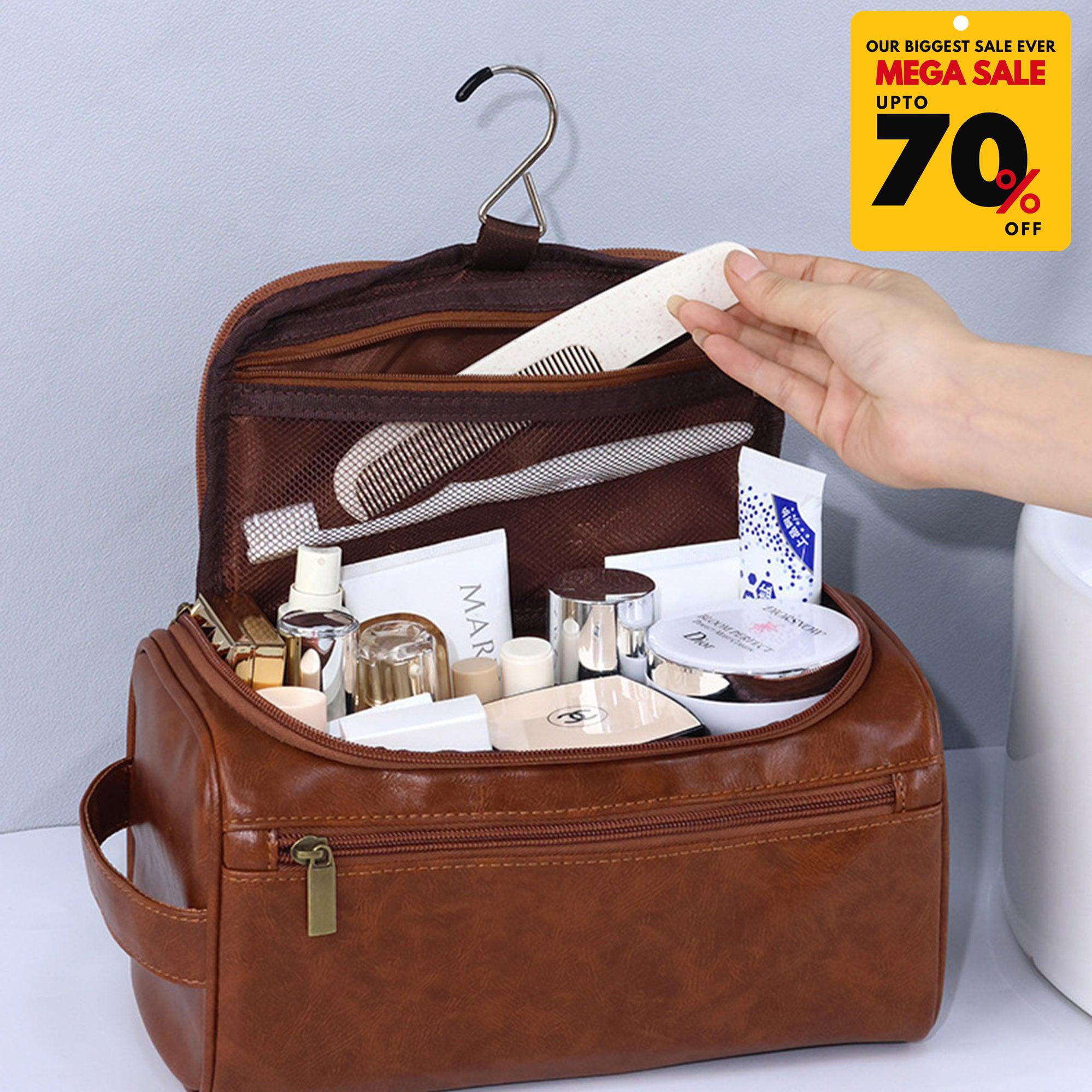 Vintage Faux Leather Toiletry Bag-DIVERSITY