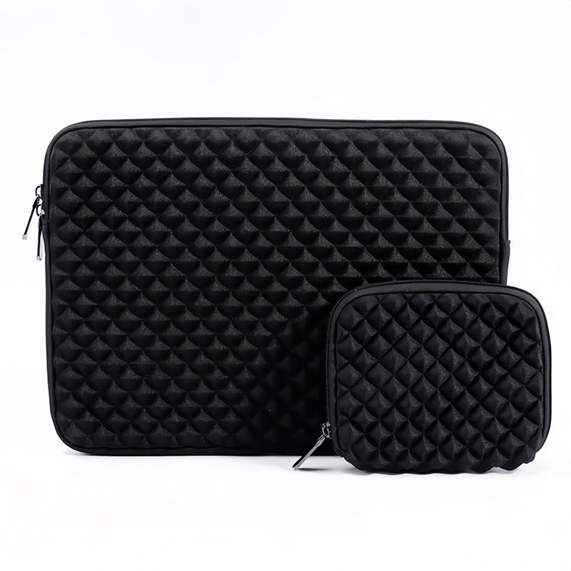 Diamond Pattern Laptop Sleeve With Power Pouch