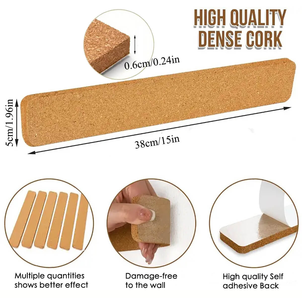 Self-Adhesive Long Cork Board Strips