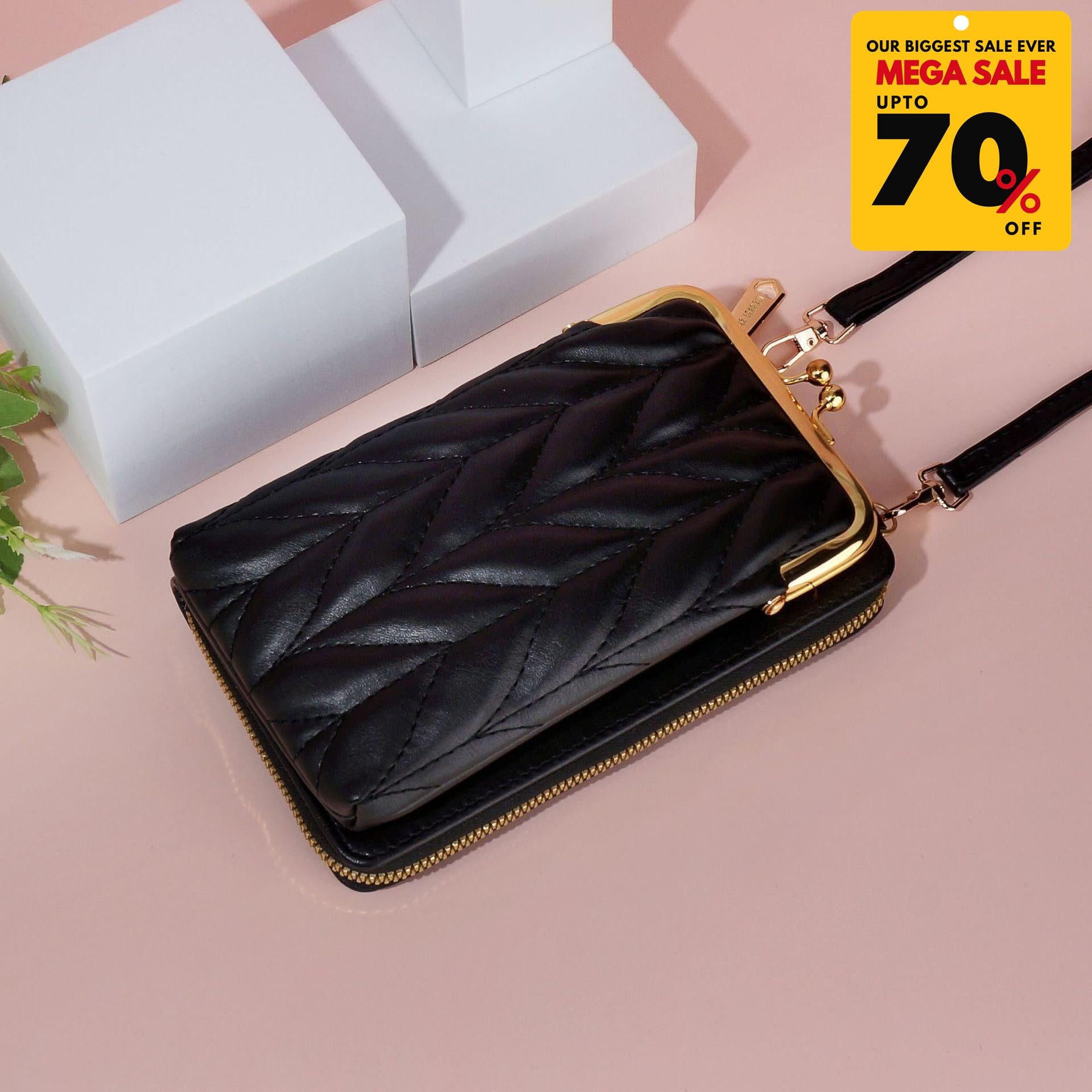 Premium Leaf Design Leather Crossbody Bag-DIVERSITY