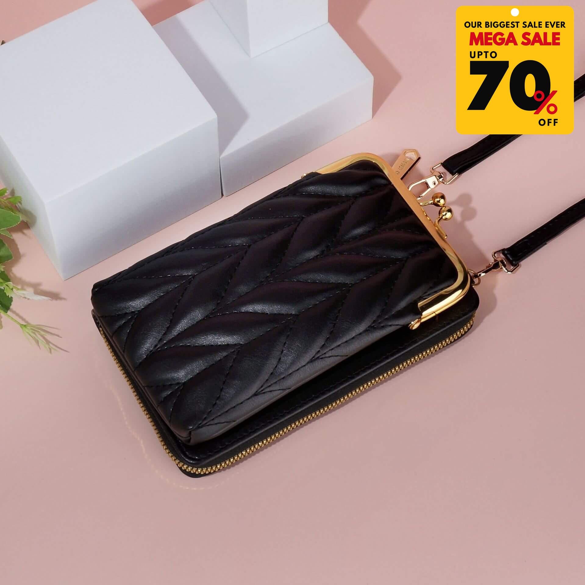 Premium Leaf Design Leather Crossbody Bag-DIVERSITY