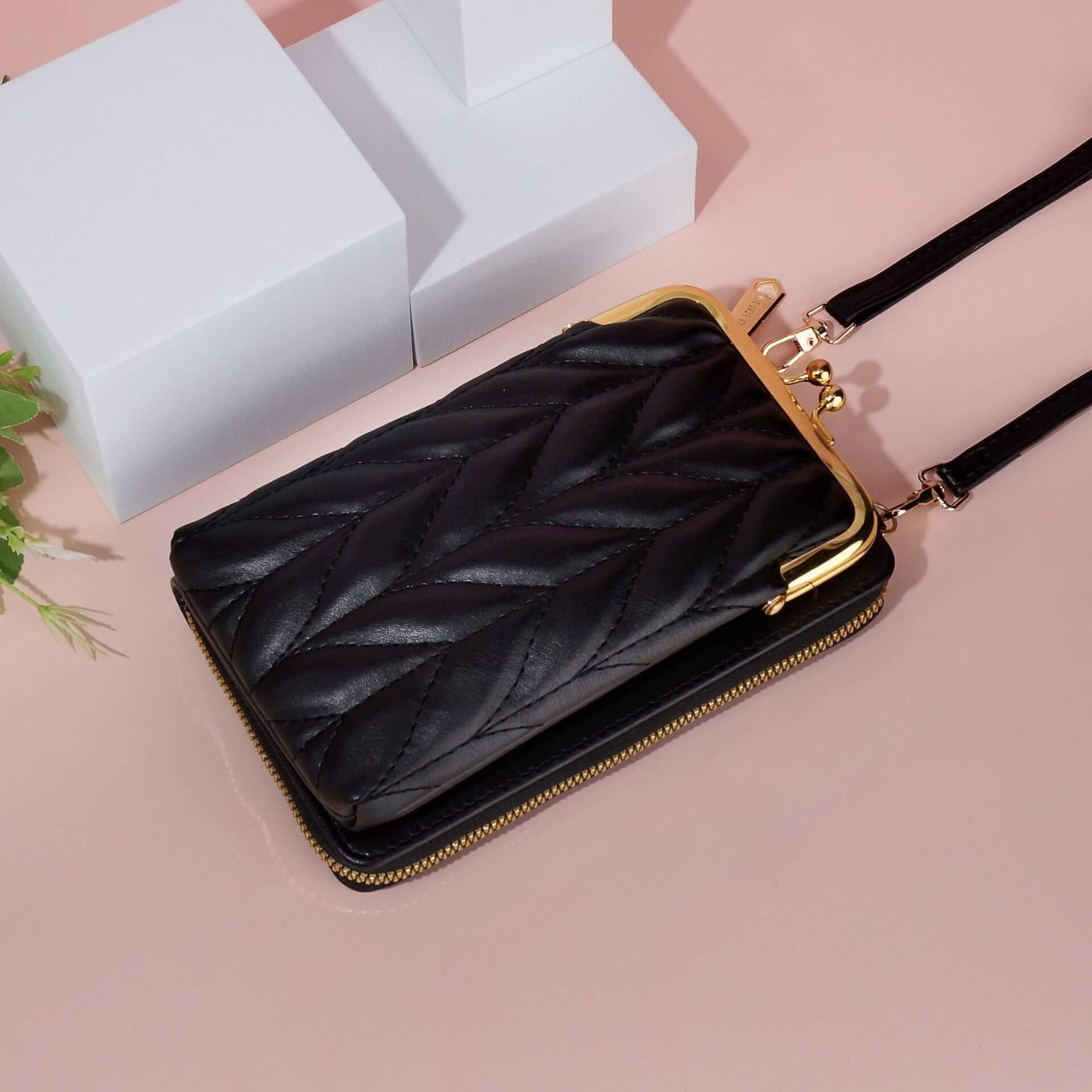 Premium Leaf Design Leather Crossbody Bag-DIVERSITY