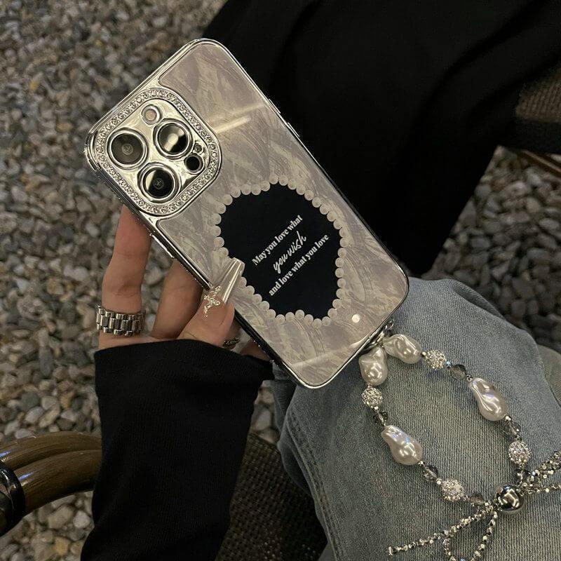 Vintage Pearl Heart iPhone Case with Charm Bracelet-DIVERSITY