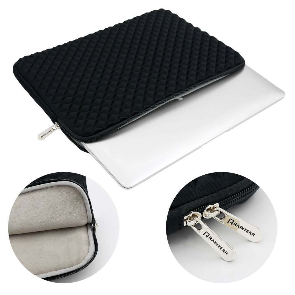 Diamond Pattern Laptop Sleeve With Power Pouch