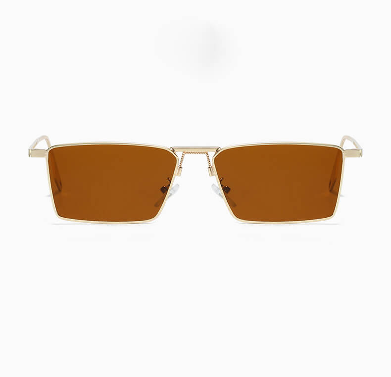NEXUS Rectangular Sunglasses - Gold Frame Brown Lens